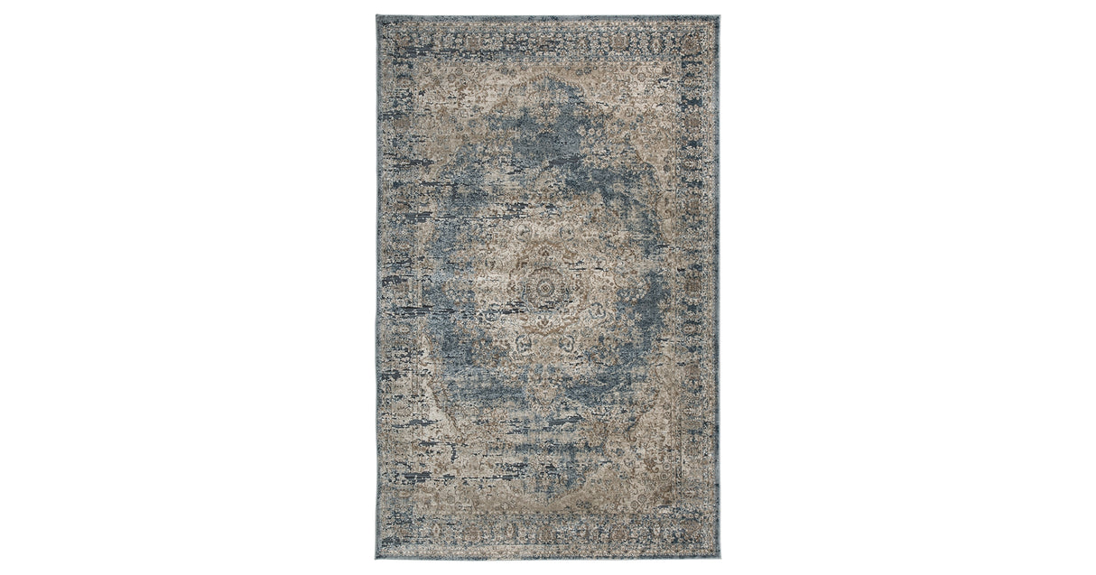 South Blue/Beige 8' x 10' Rug from Ashley Furniture - Luna Furniture