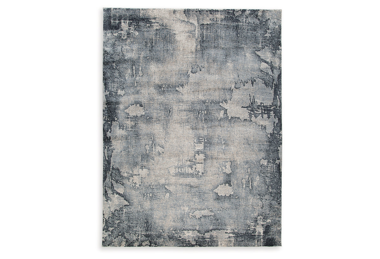 Langrich Blue/Gray/Cream Large Rug from Ashley - Luna Furniture