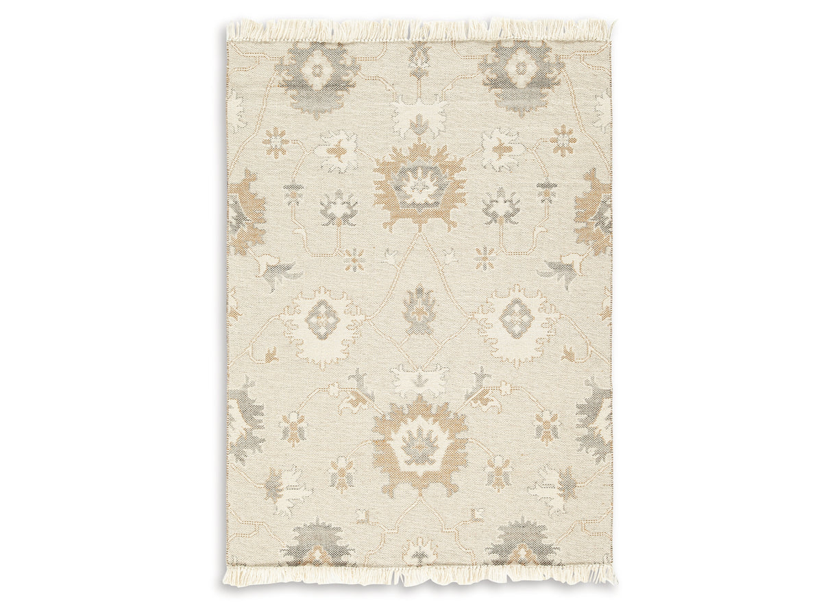 Calkin Linen/Gray/Caramel 5' x 7' Rug from Ashley - Luna Furniture