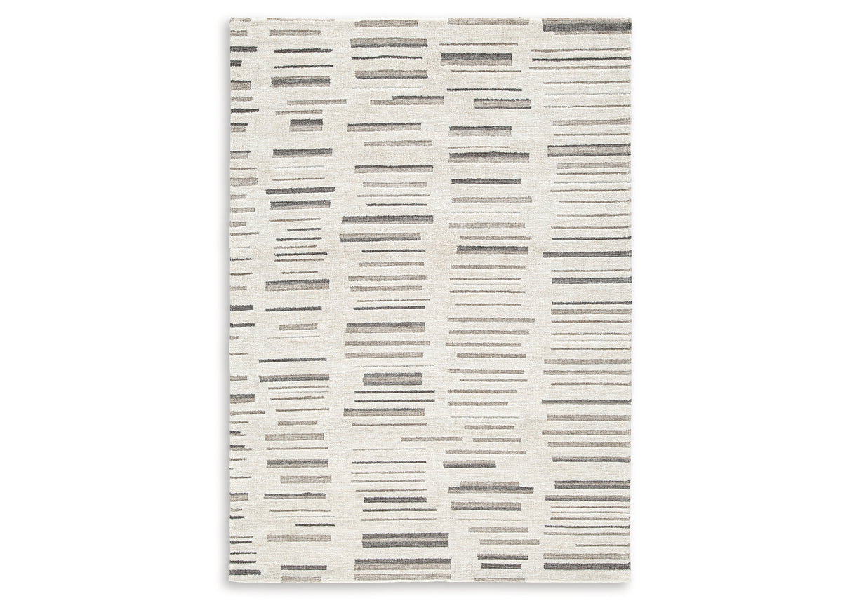 Leesdale Ivory/Brown/Black 5' x 7' Rug from Ashley Furniture - Luna Furniture