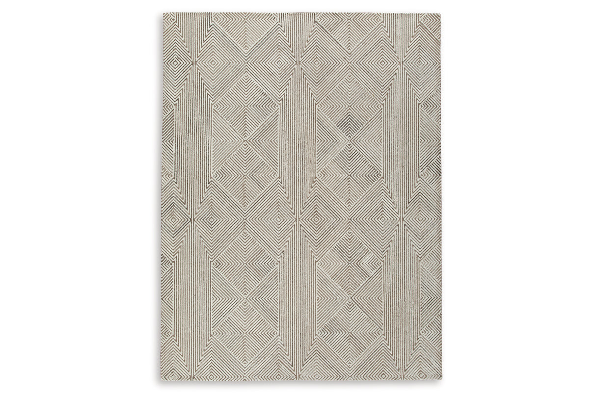 Jadott Beige/Brown Large Rug from Ashley Furniture - Luna Furniture