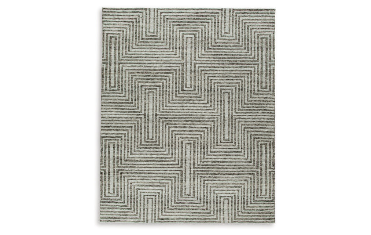 Jossen Ivory/Gray Large Rug from Ashley Furniture - Luna Furniture