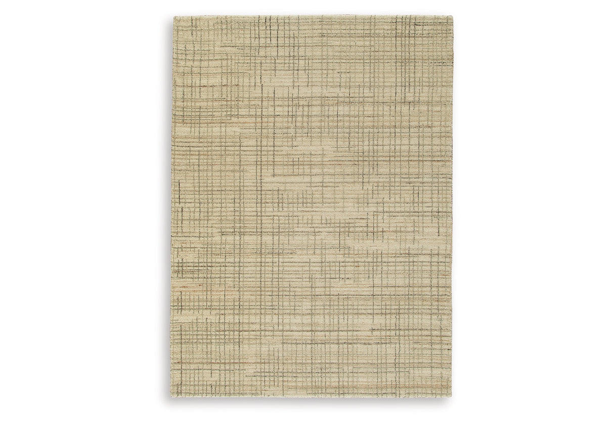 Janston Ivory/Gray/Tan Medium Rug from Ashley - Luna Furniture
