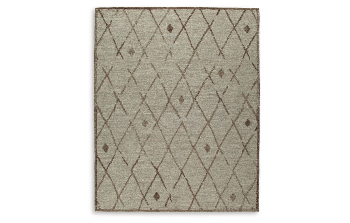 Guyford Beige/Brown Large Rug from Ashley Furniture - Luna Furniture