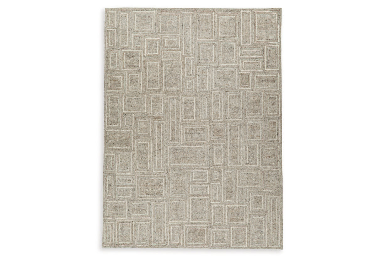 Brickburgh Gray/Ivory/Honey Extra Large Rug from Ashley Furniture - Luna Furniture