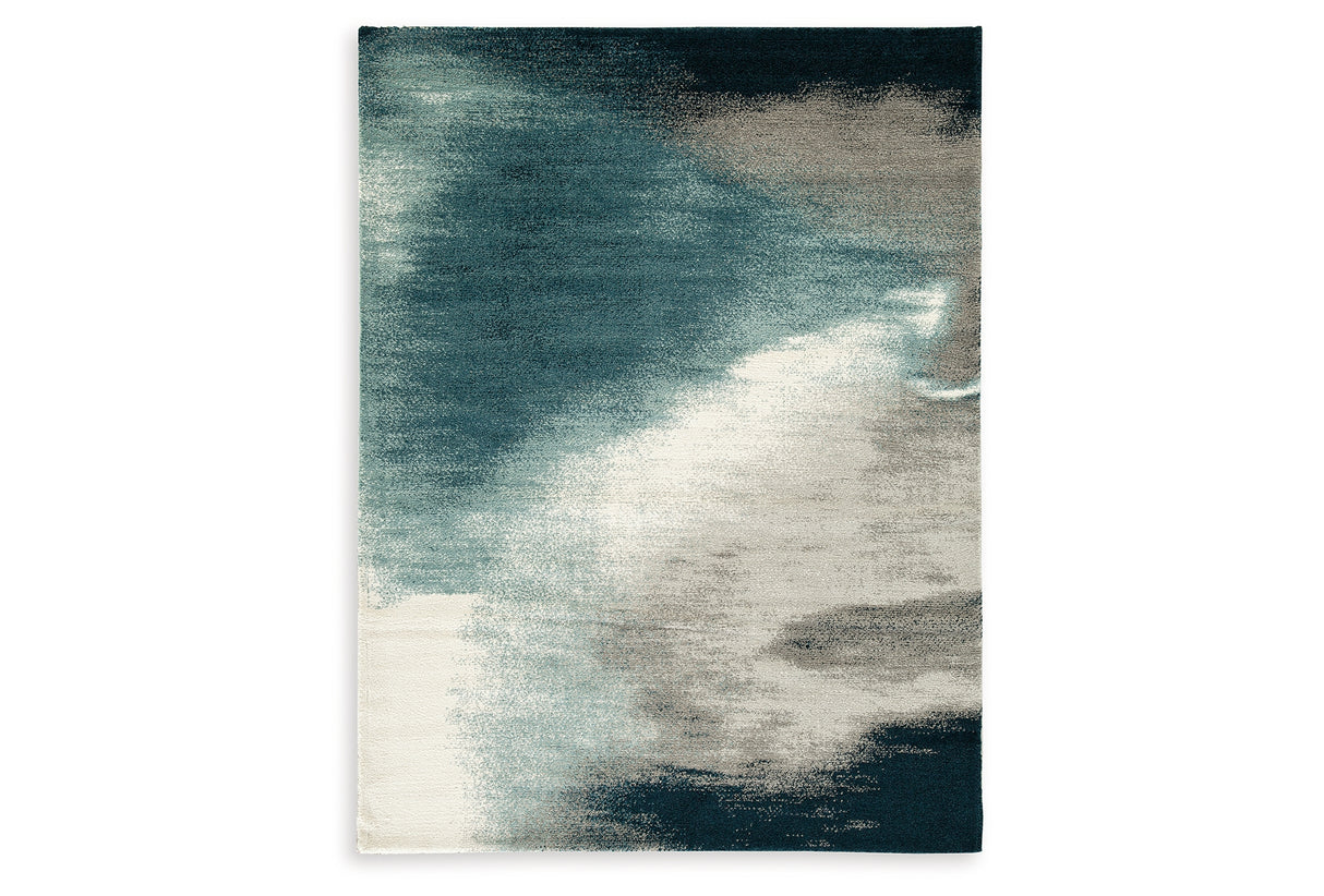 Brentward Blue/Gray/Ivory Medium Rug from Ashley Furniture - Luna Furniture