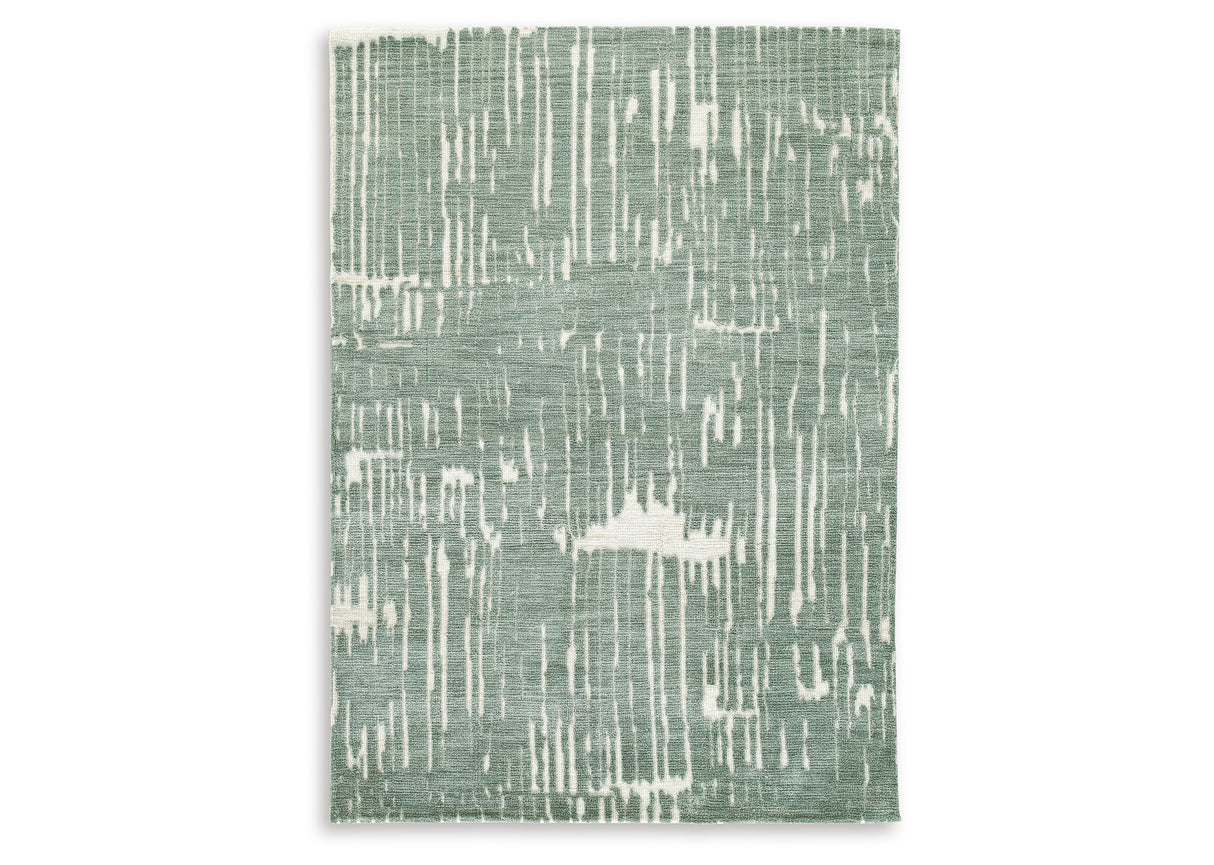 Cayworth Teal/White Medium Rug from Ashley Furniture - Luna Furniture