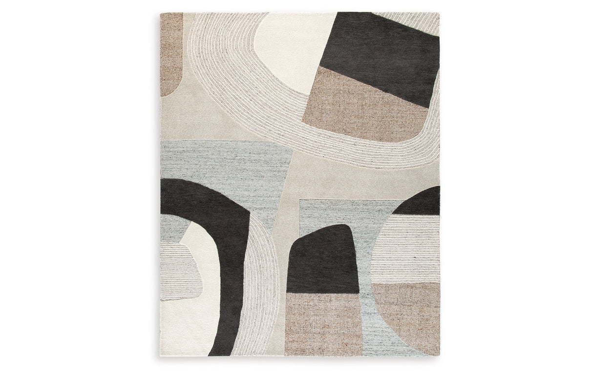 Edrickhill Grayish Teal/Taupe/Cream Large Rug from Ashley Furniture - Luna Furniture