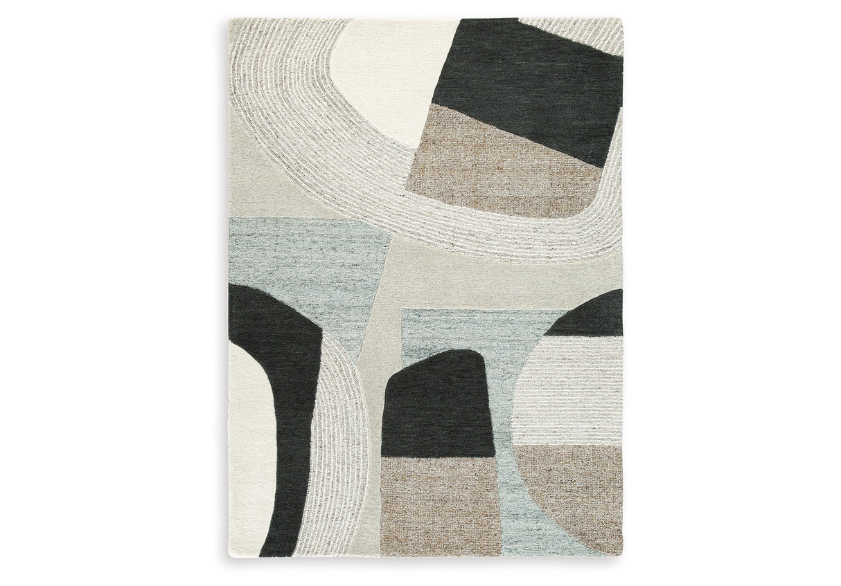 Edrickhill Grayish Teal/Taupe/Cream Medium Rug from Ashley - Luna Furniture