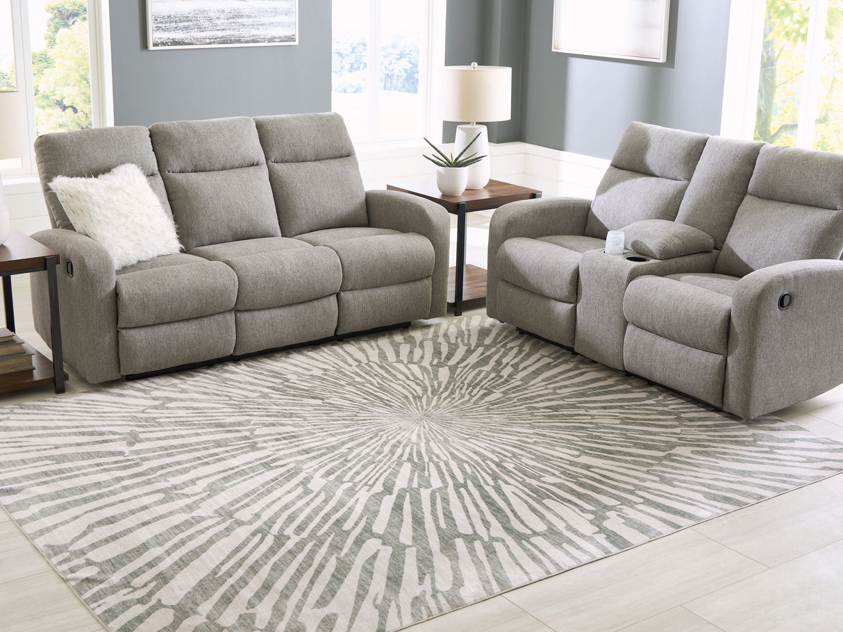 Verland Gray/White Washable Large Rug from Ashley Furniture - Luna Furniture