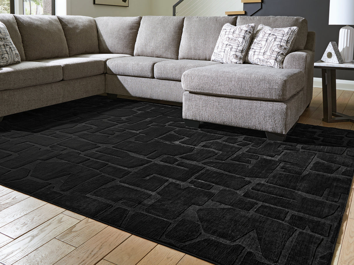 Gibbswell Black Washable Large Rug from Ashley Furniture - Luna Furniture