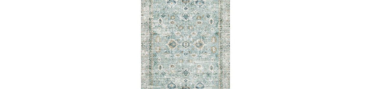 Ladstoney Teal/Beige/Ochre Large Rug from Ashley Furniture - Luna Furniture