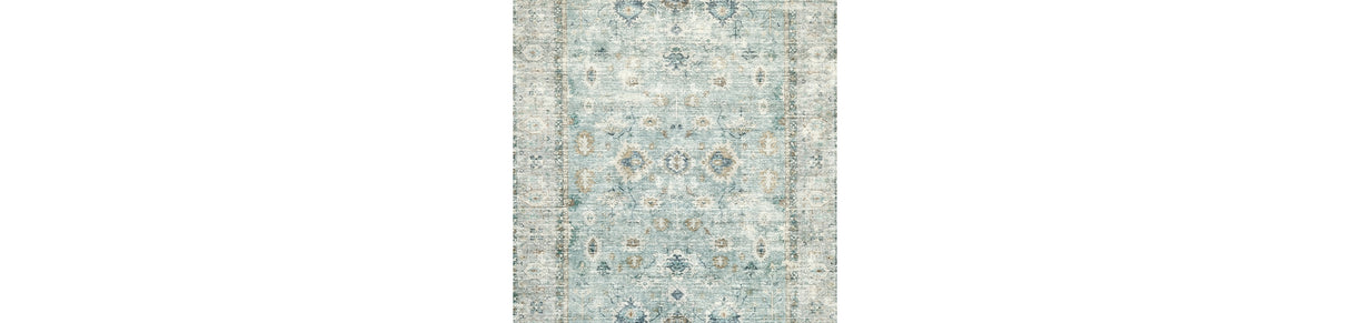 Ladstoney Teal/Beige/Ochre Medium Rug from Ashley Furniture - Luna Furniture