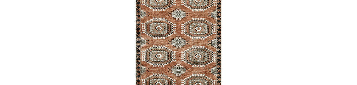 Qaabiz Sienna/Ivory/Black Medium Rug from Ashley Furniture - Luna Furniture