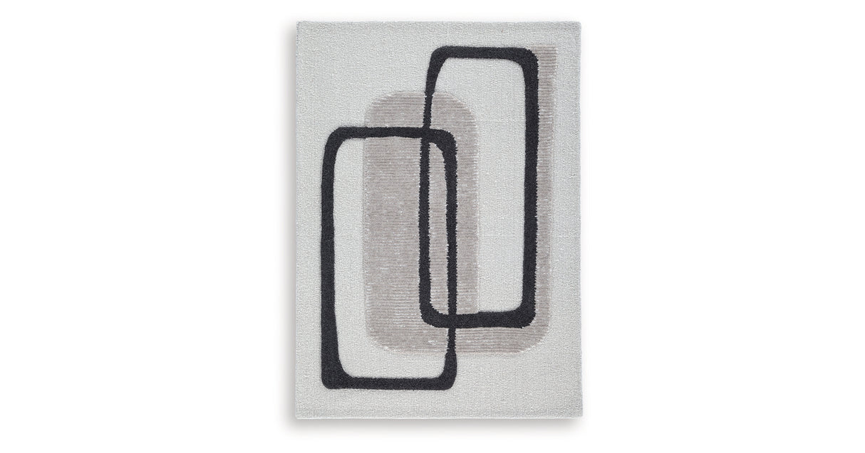 Davismour Ivory/Taupe/Charcoal Medium Rug from Ashley Furniture - Luna Furniture