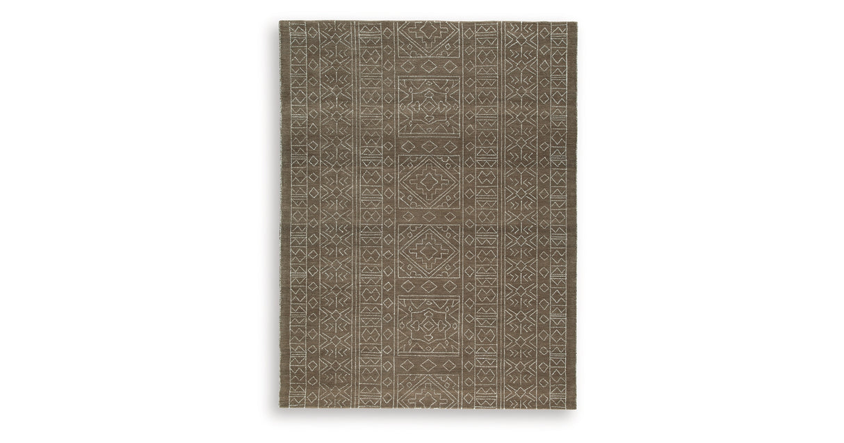 Merrittman Brown/Ivory Large Rug from Ashley Furniture - Luna Furniture