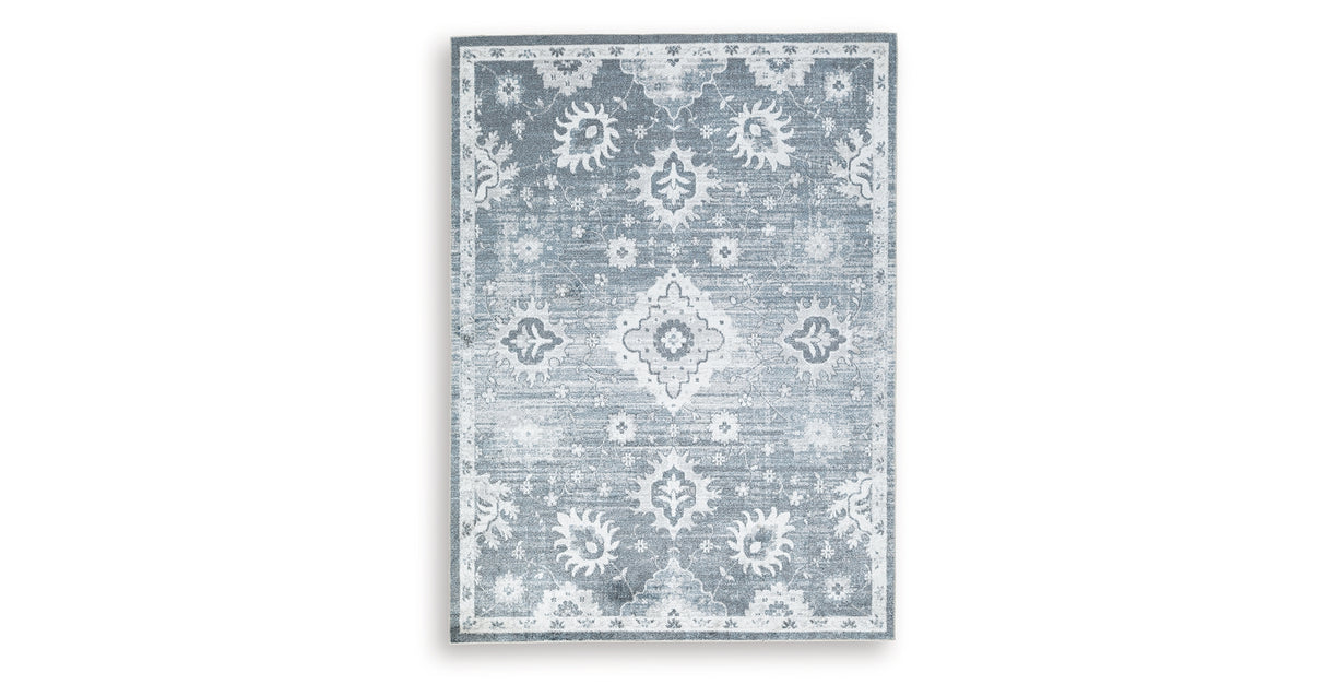 Avanworths Blue/Gray/Ivory Washable Large Rug from Ashley - Luna Furniture
