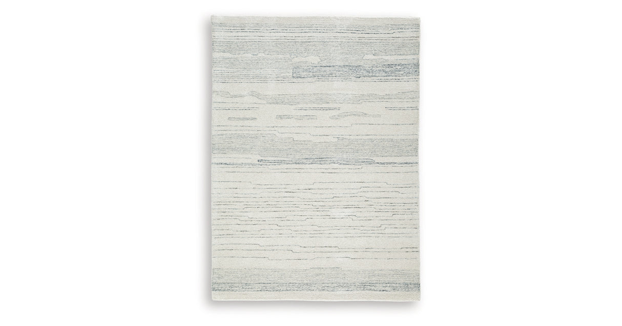 Genemost Ivory/Blue Medium Rug from Ashley Furniture - Luna Furniture