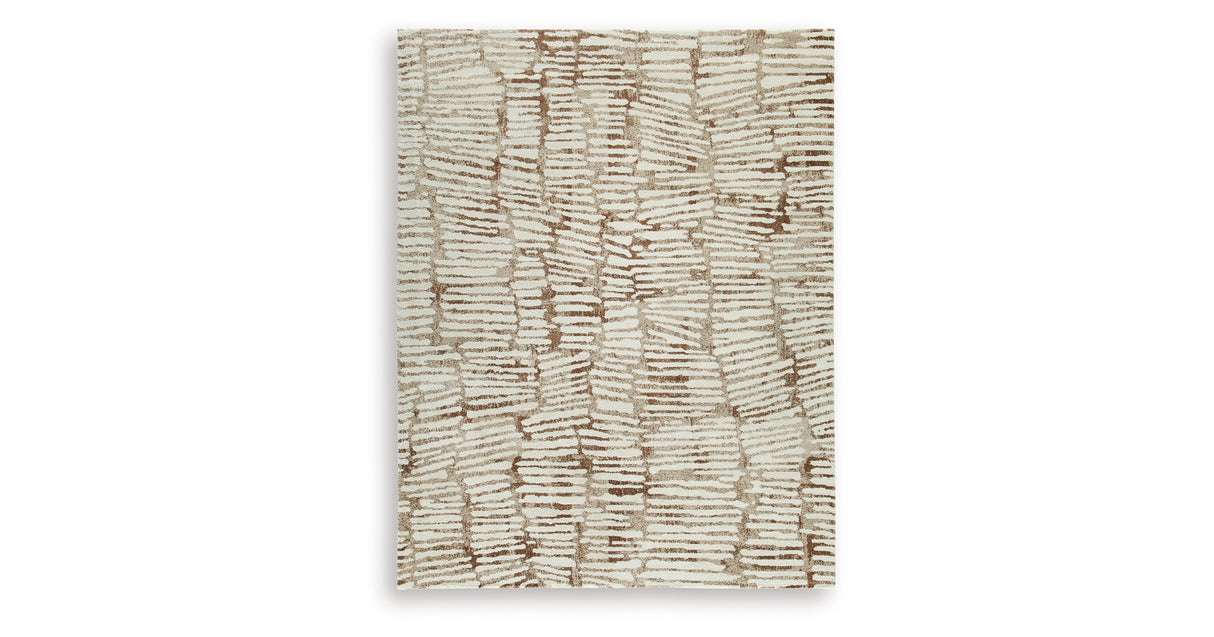 Uduak Cream/Tan/Rust Large Rug from Ashley - Luna Furniture