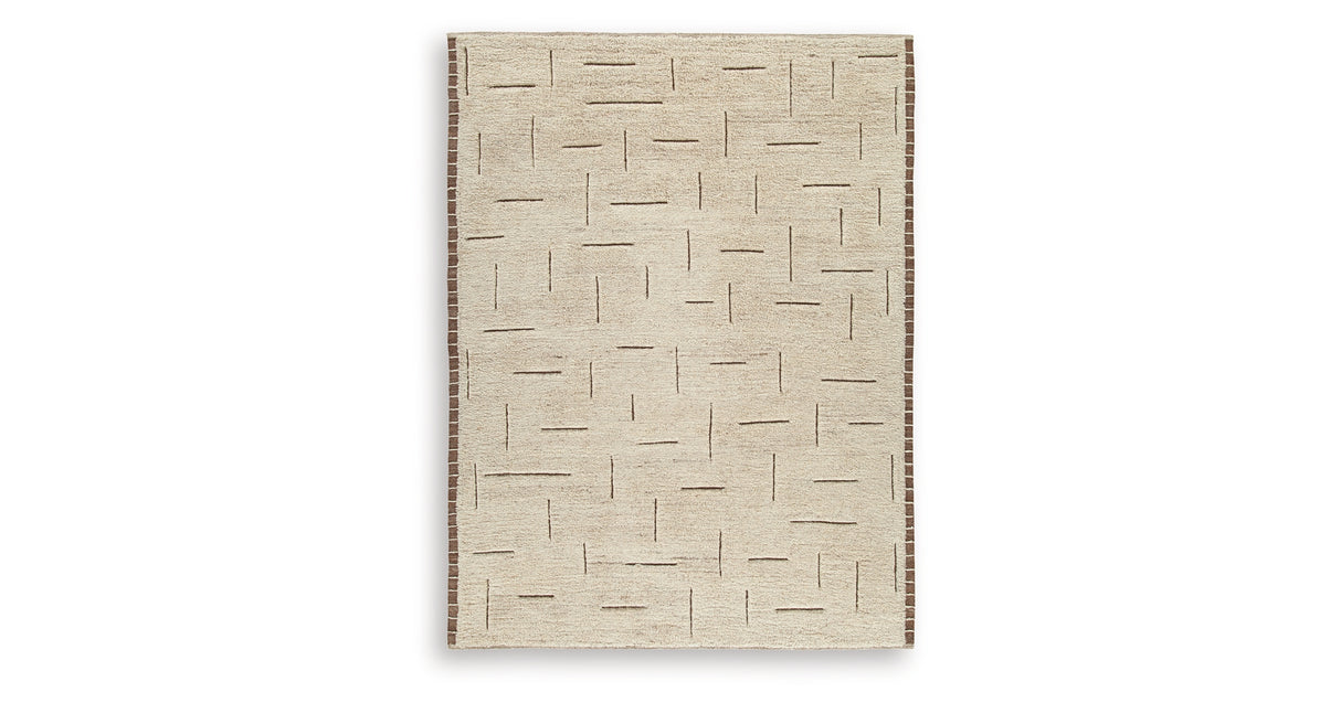 Clayman Beige/Brown Large Rug from Ashley Furniture - Luna Furniture