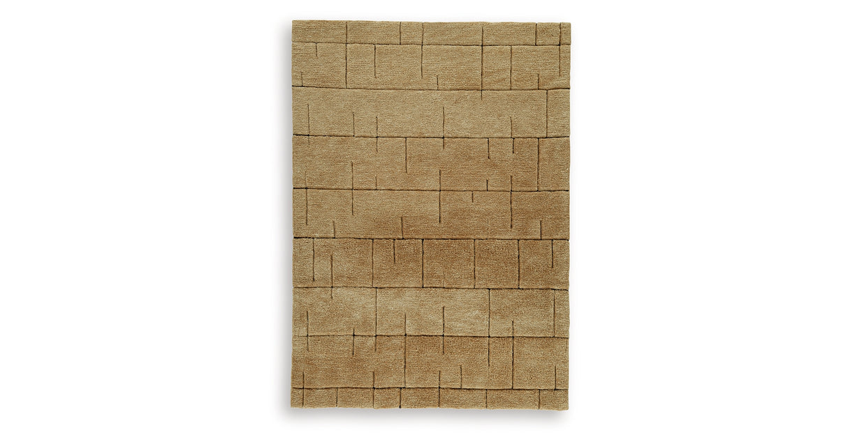 Luzmont Golden Brown Medium Rug from Ashley Furniture - Luna Furniture