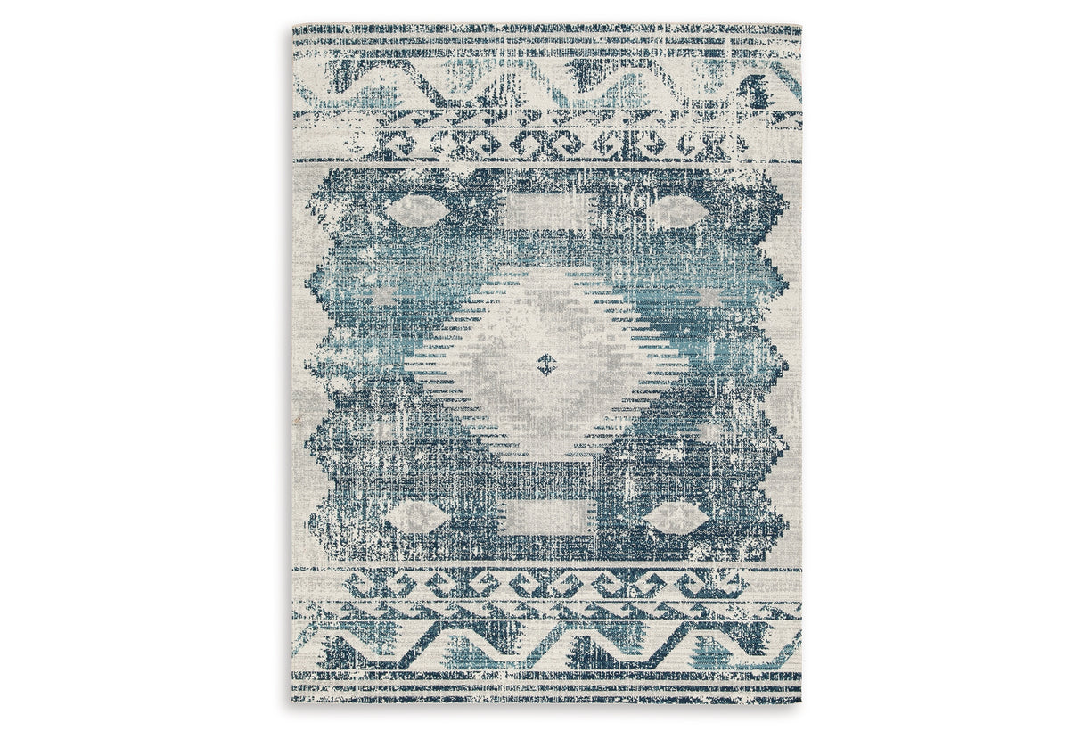 Daddridge Blue/Gray/Ivory 5' x 7' Rug from Ashley Furniture - Luna Furniture
