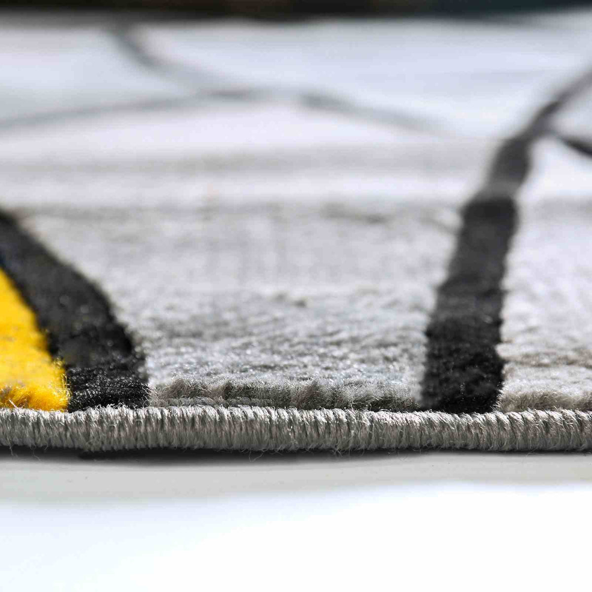 Sivas Charcoal/Yellow Area Rug Medium from Furniture of America - Luna Furniture