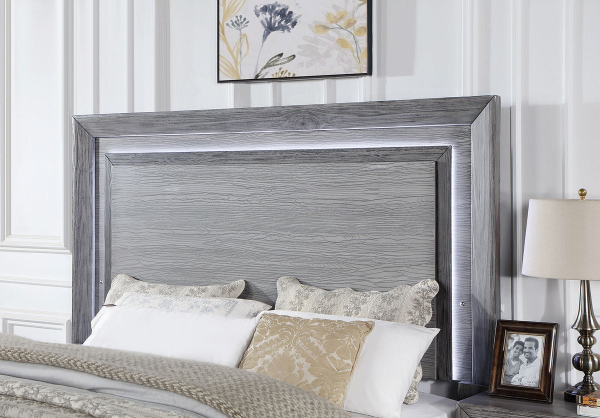 Raiden Gray King Bed from Furniture of America - Luna Furniture