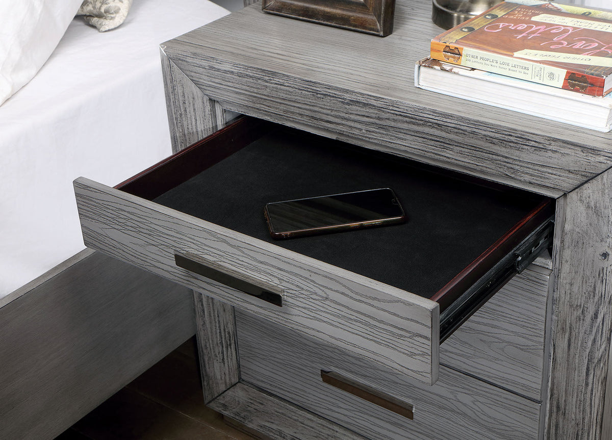 Raiden Gray Transitional Bedroom Set from Furniture of America - Luna Furniture