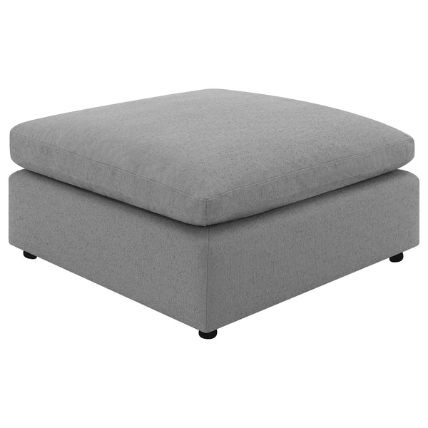 Raleigh Gray Boucle Upholstered Ottoman