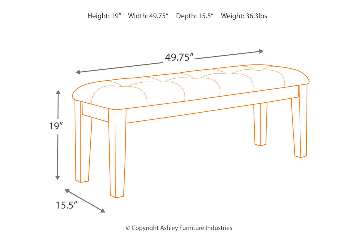 Ralene Medium Brown Dining Table and 6 Chairs and Bench from Ashley Furniture - Luna Furniture
