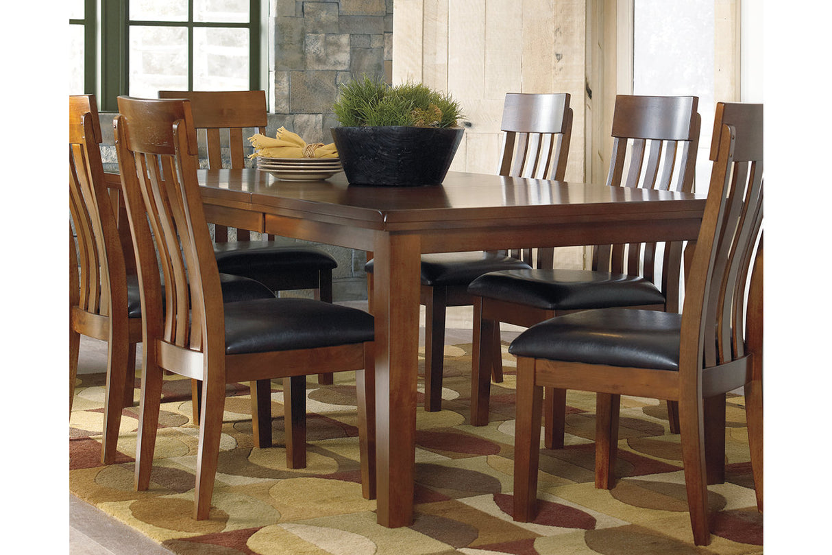 Ralene Medium Brown Dining Table and 6 Chairs and Bench from Ashley Furniture - Luna Furniture
