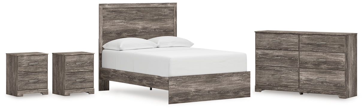 Ralinksi Full Panel Bed with Dresser and 2 Nightstands in Gray from Ashley - Luna Furniture