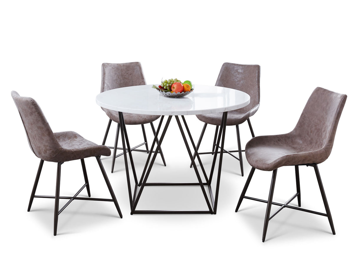 Ramona 5 Piece Marble Top Set(Table & 4 Side Chairs) from Steve Silver - Luna Furniture