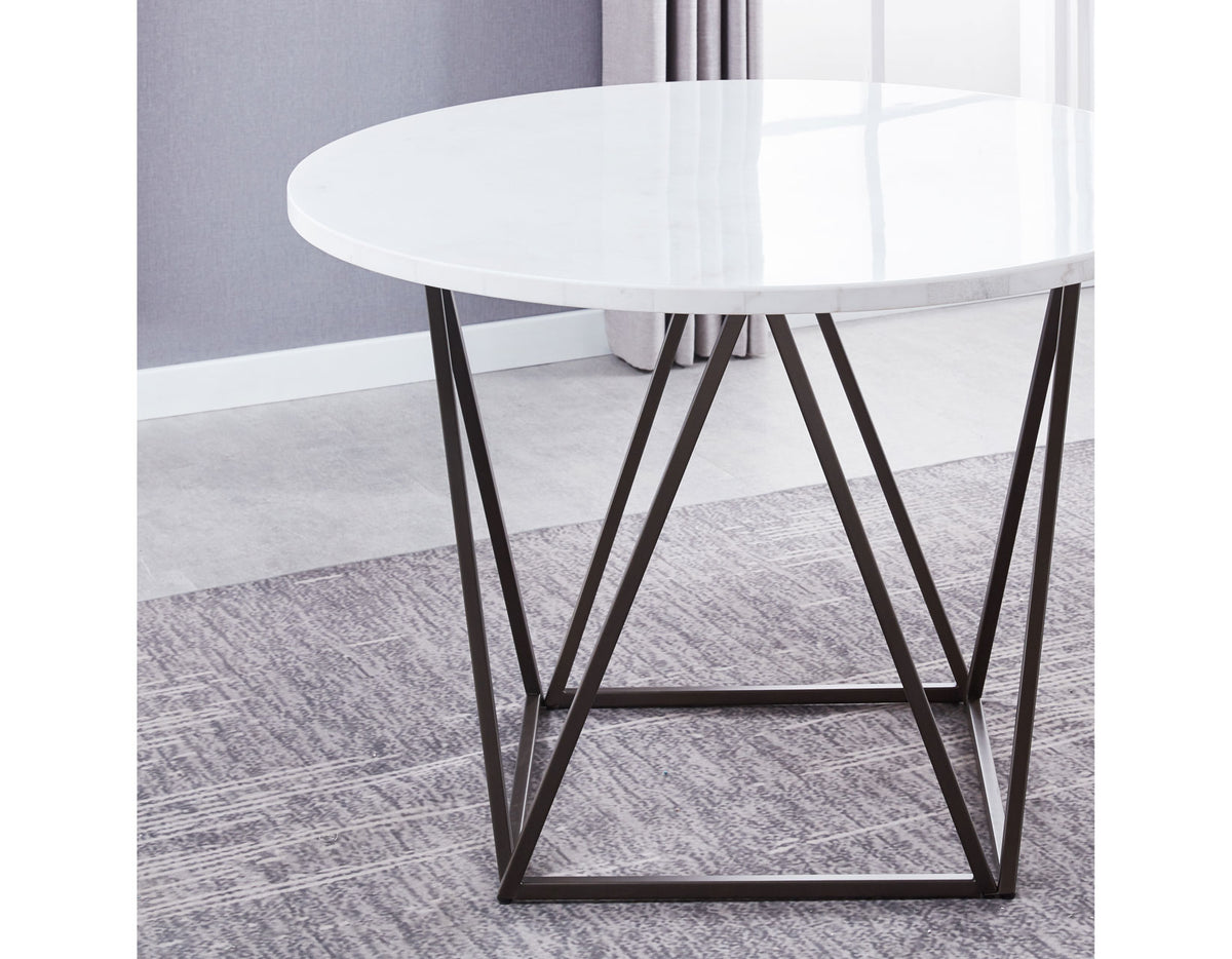 Ramona White Marble Top 44 inch Round Dining Table from Steve Silver - Luna Furniture
