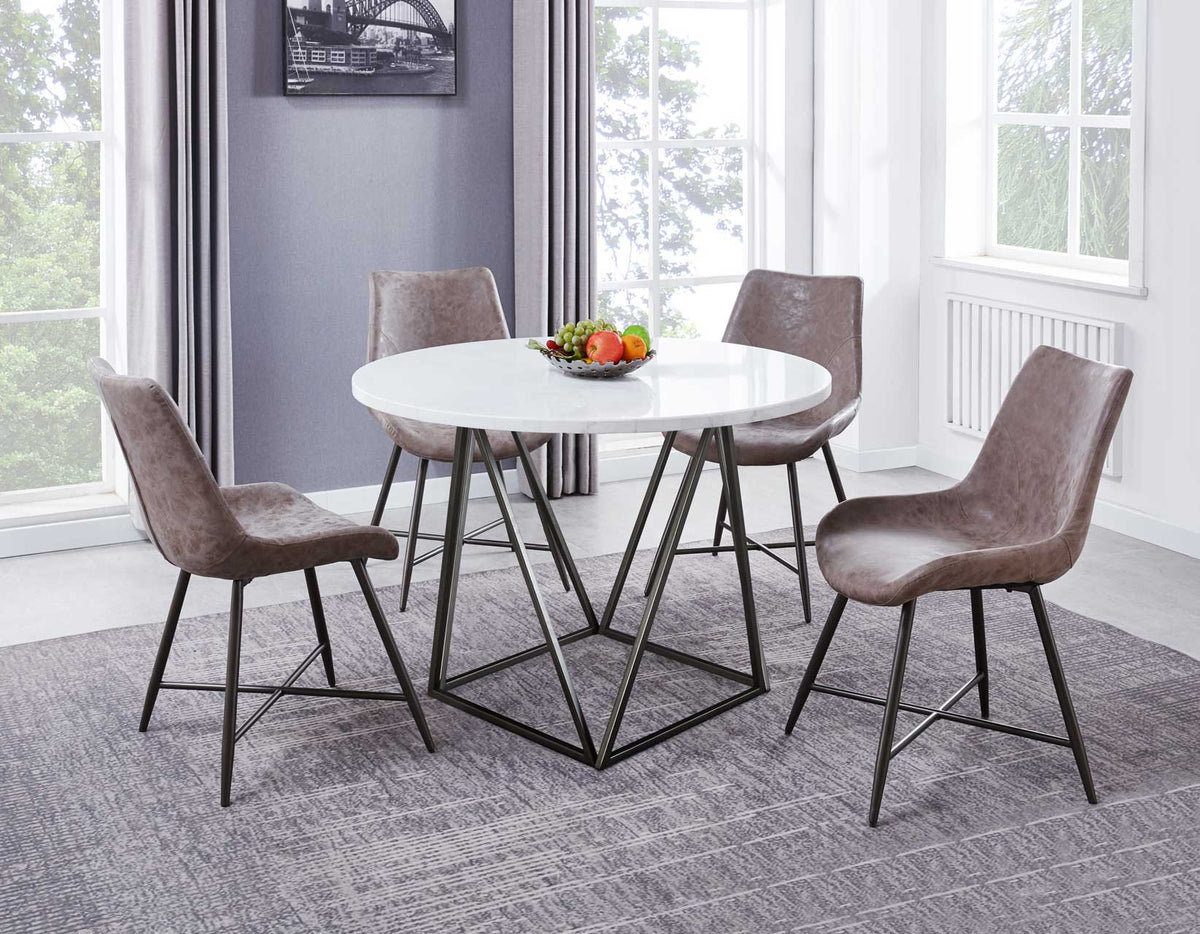 Ramona White Marble Top 44 inch Round Dining Table from Steve Silver - Luna Furniture