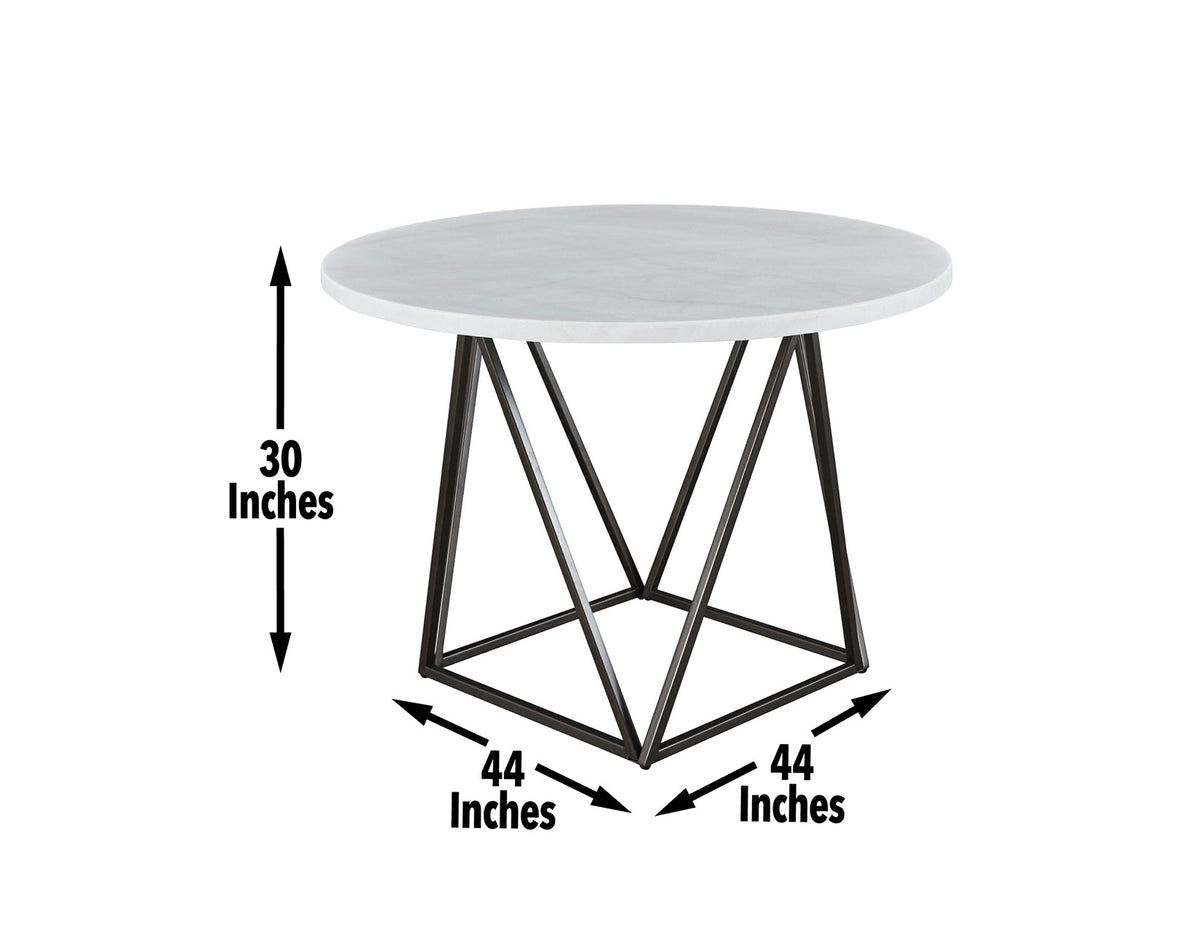 Ramona White Marble Top 44 inch Round Dining Table from Steve Silver - Luna Furniture