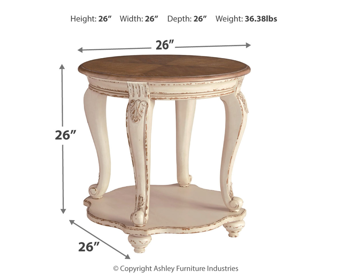 Realyn Coffee Table with 1 End Table in White/Brown from Ashley Furniture - Luna Furniture