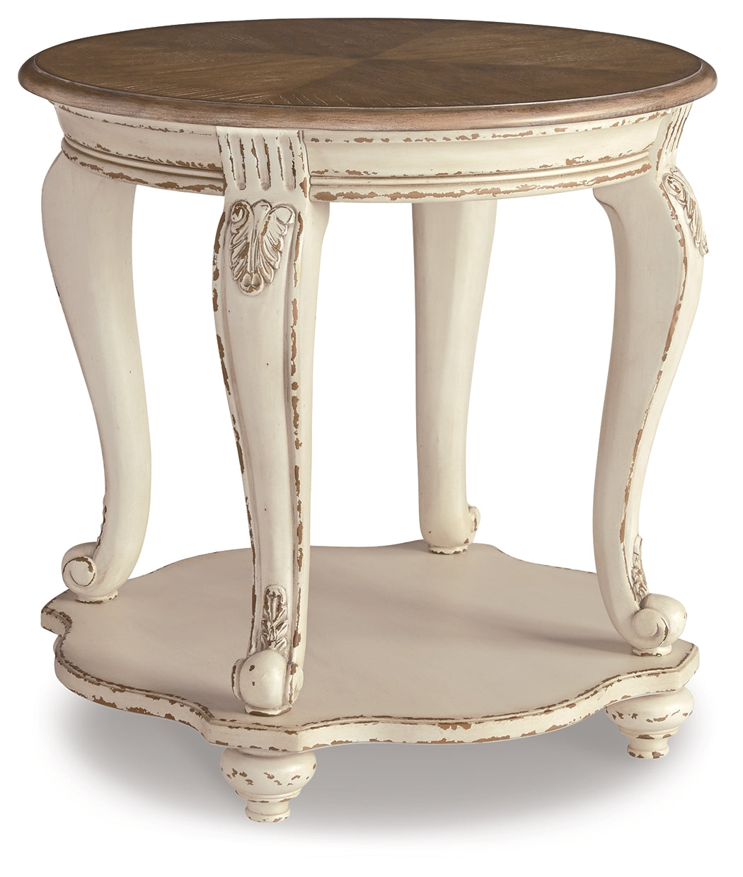 Realyn Coffee Table with 2 End Tables in White/Brown from Ashley Furniture - Luna Furniture