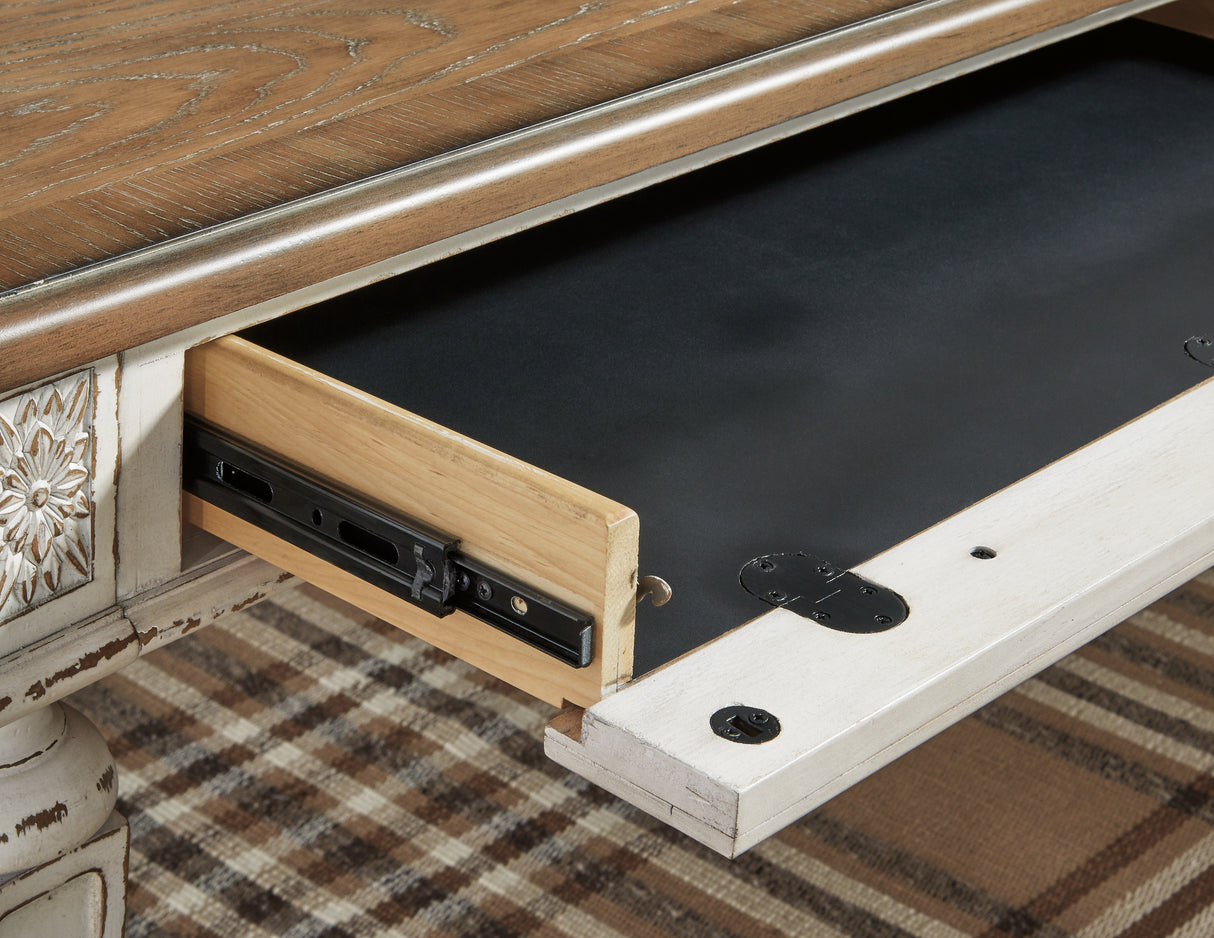 Realyn Home Office Desk and Storage in White/Brown from Ashley - Luna Furniture