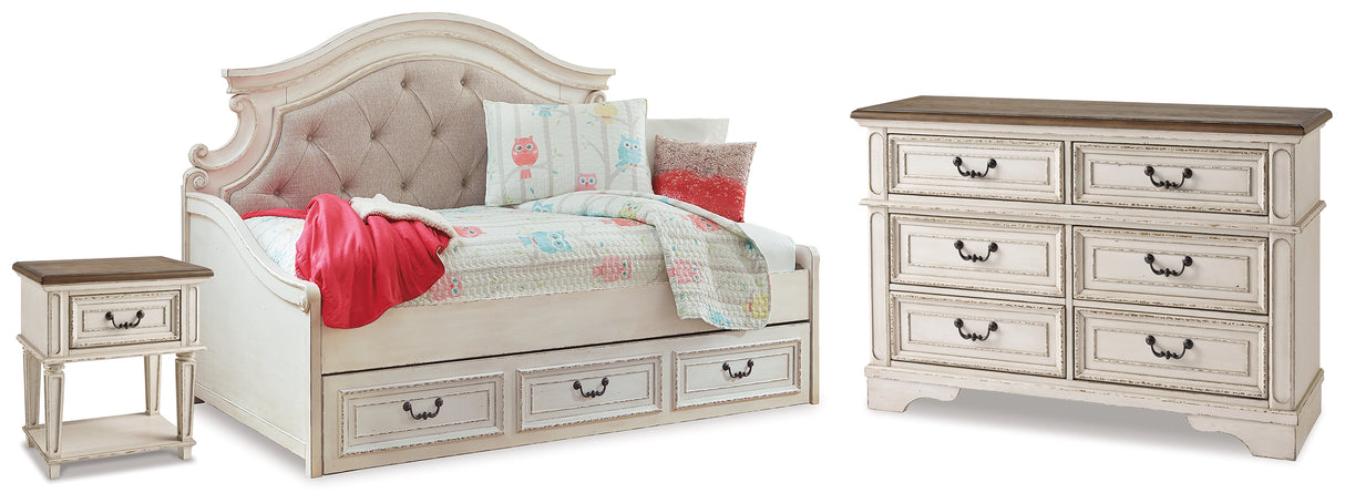 Realyn Twin Storage Daybed, Dresser and Nightstand from Ashley - Luna Furniture