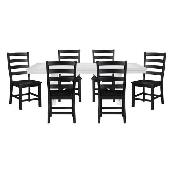 Redmond White/Black 7-Piece 72" Dining Set