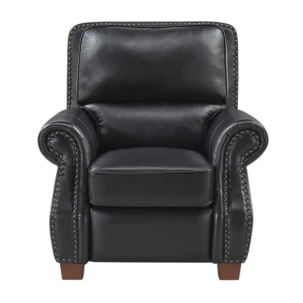 Remington Black Push Back Leather Reclining Chair