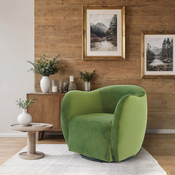 Renee Green Velvet Swivel Chair