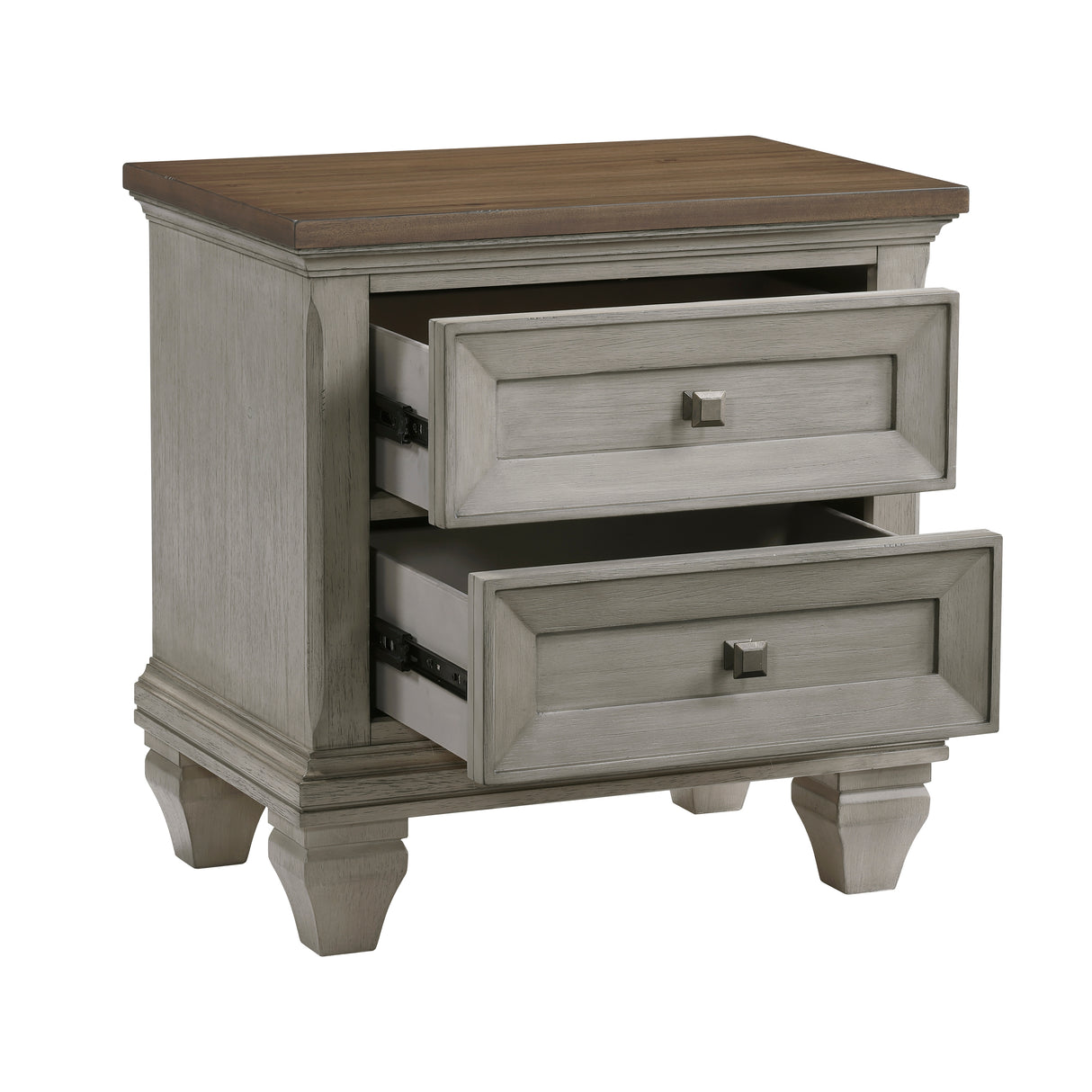 Renton Antique Gray/Brown Queen Bed, Dresser, Mirror, and Nightstand from Homelegance - Luna Furniture