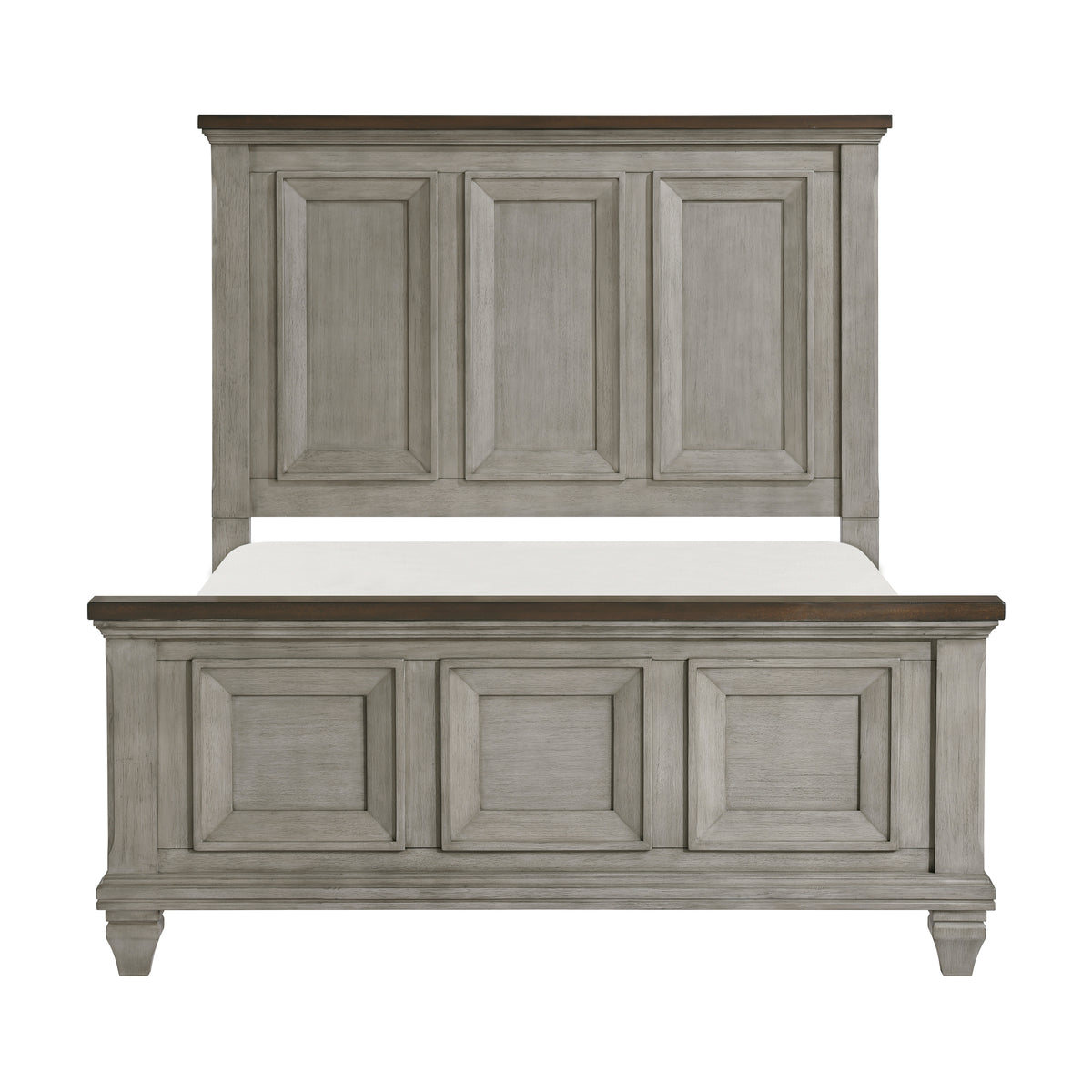 Renton Antique Gray/Brown Queen Panel Bed from Homelegance - Luna Furniture