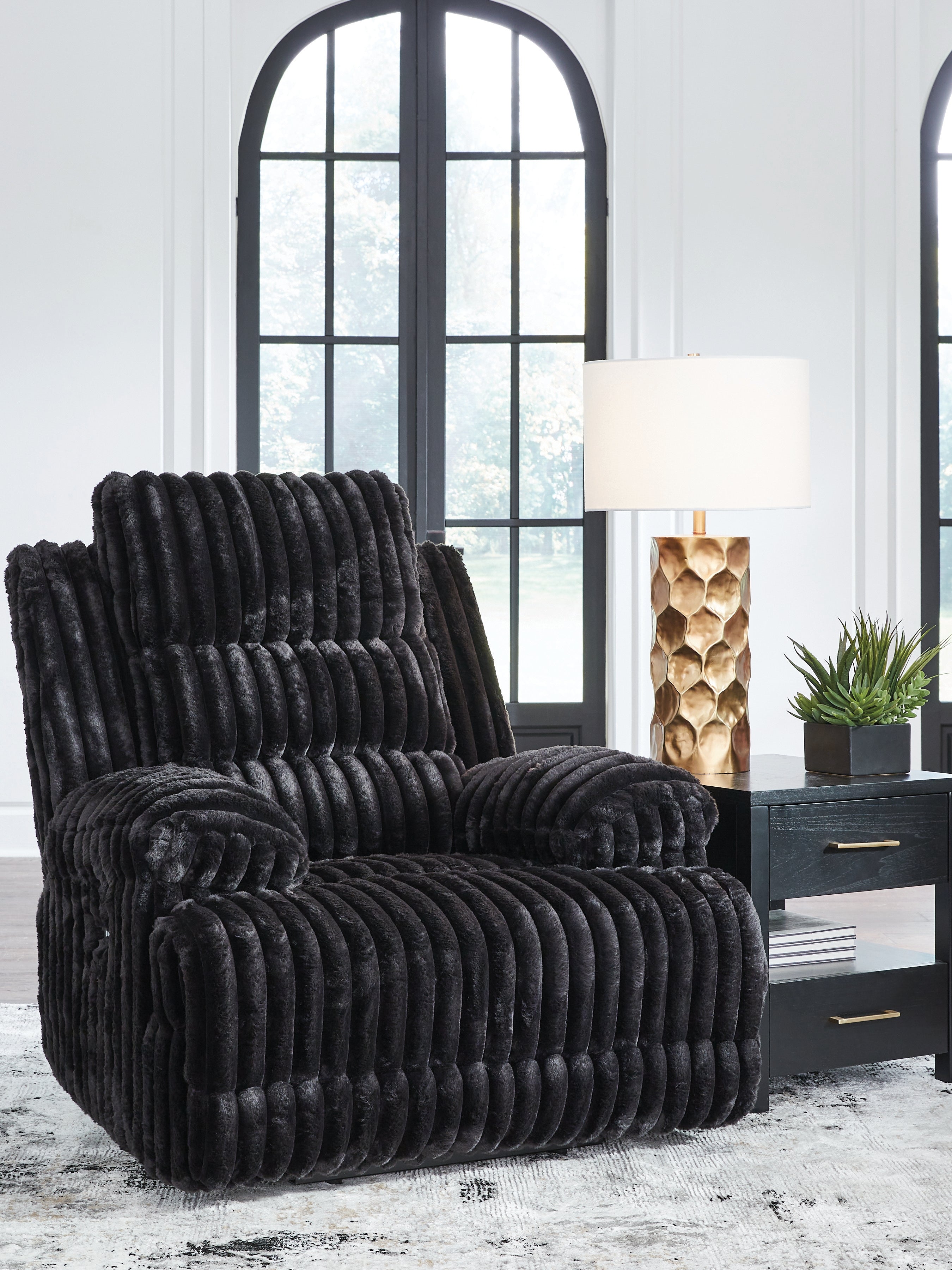 Ashley Rhine Falls Onyx Power Recliner – Luna Furniture