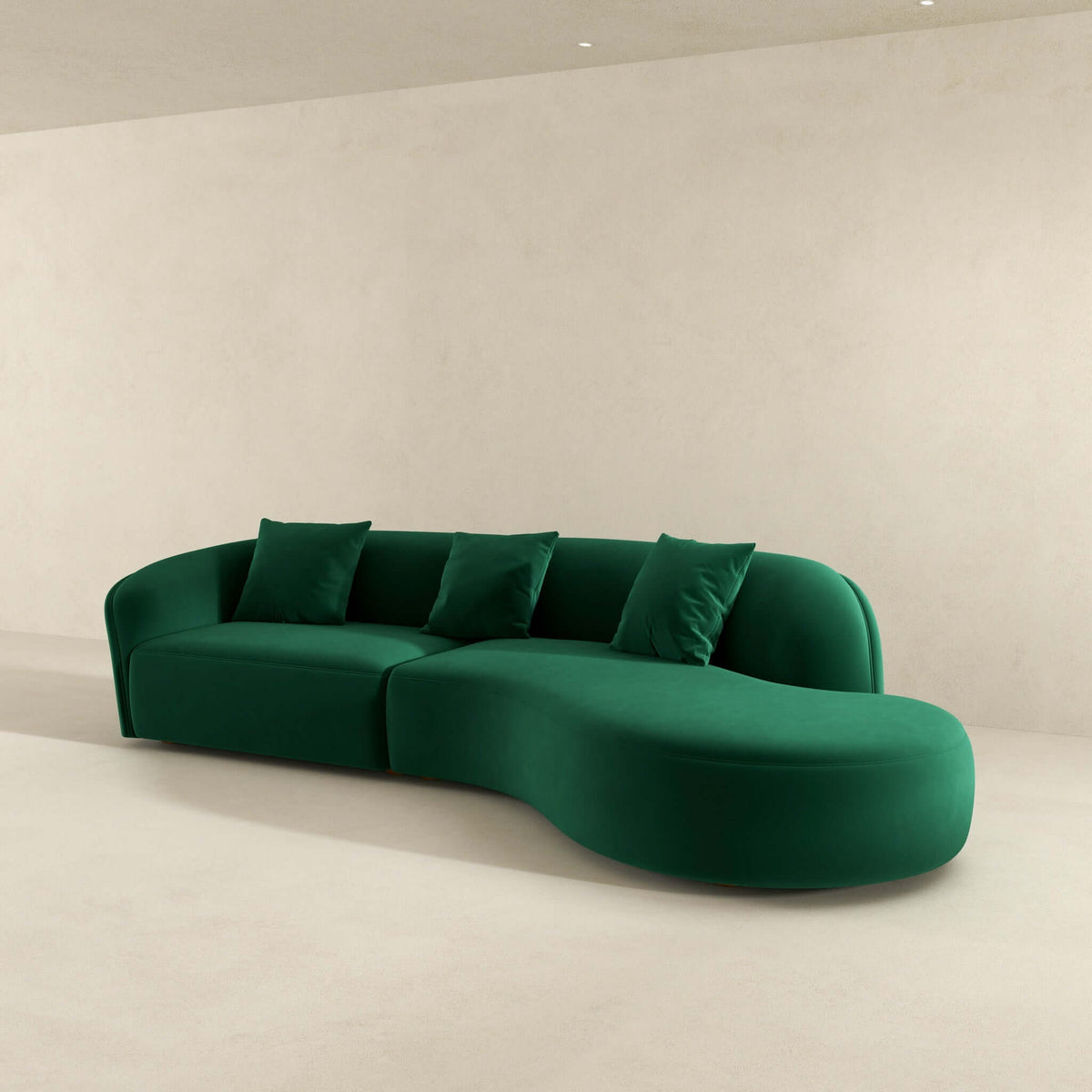 Elijah Dark Green Japandi Style Curvy Sectional Sofa 126" from Ashcroft Furniture - Luna Furniture