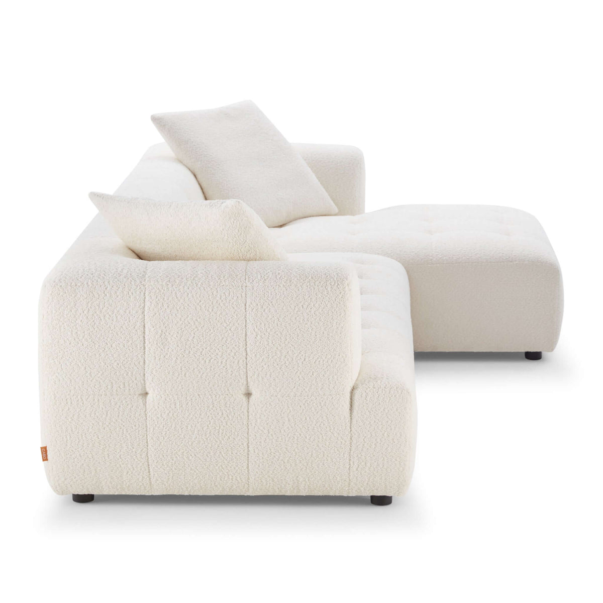 Kaynes Right Sectional Ivory Boucle Sofa from Ashcroft Furniture - Luna Furniture