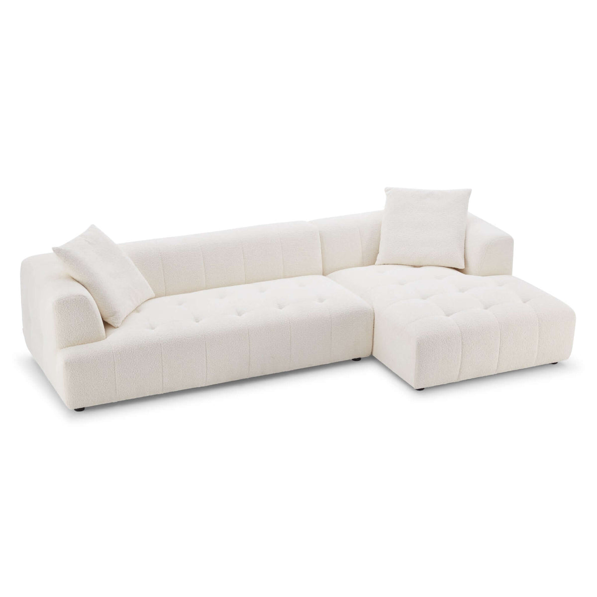 Kaynes Right Sectional Ivory Boucle Sofa from Ashcroft Furniture - Luna Furniture